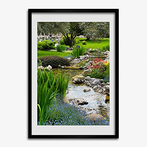 Cadre moderne 50x70 cm Tulup pour salon tableau paysage zen jardin asiatique