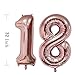 18th Birthday Decorations Party supplies-18th Birthday Balloons Rose Gold,18th Birthday Banner,Table Confetti Decorations,18th Birthday Gifts for Girls,use Them as Props for Photos