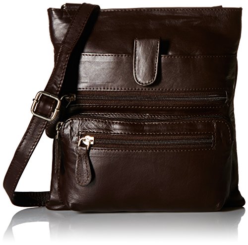 Fashion Women's Genuine Leather Crossbody Bag With Metal or Regular zippers