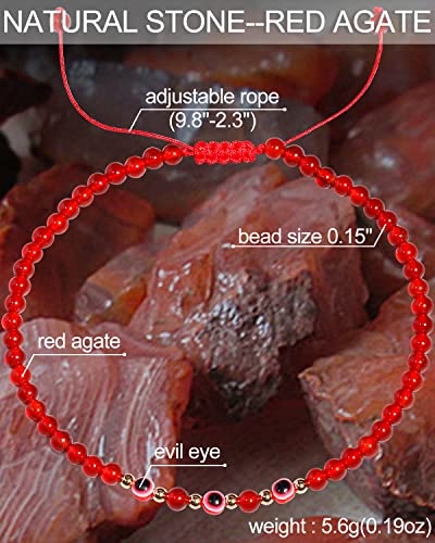 Lightock Boho Red Agate Evil Eye Anklet - Stylish Summer Protection Jewelry for Women - Image 3