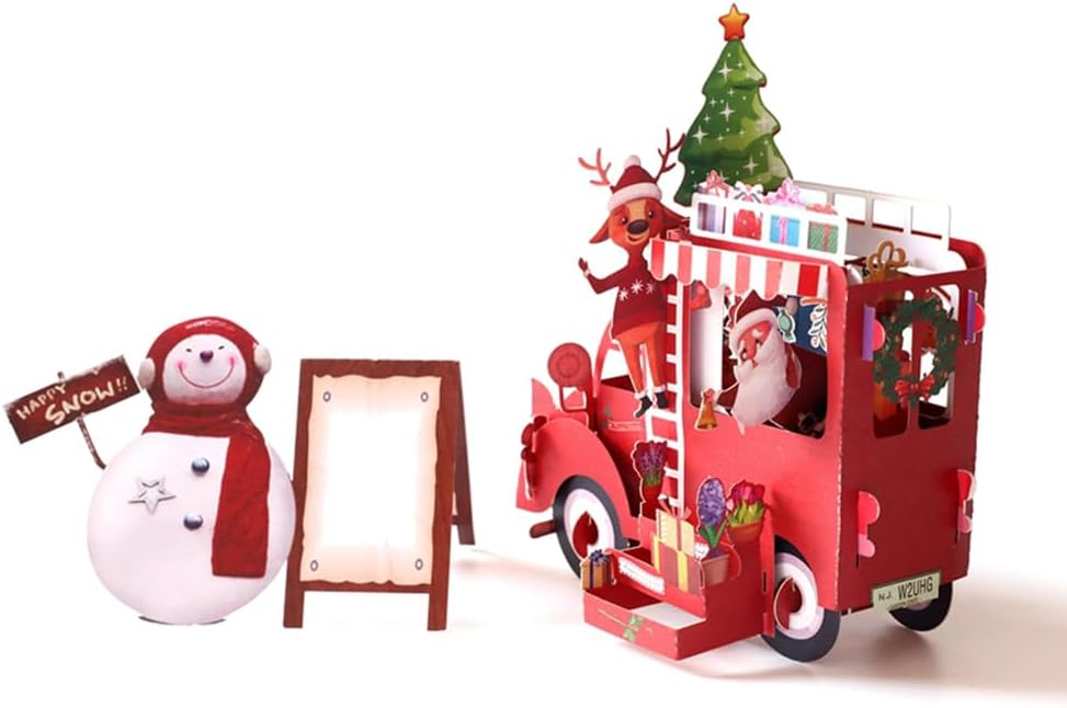 WESAPPINC 3D Christmas Cards with Envelopes,Pop Up Christma Cards New year Card(6pack Merry Christmas) - Image 7