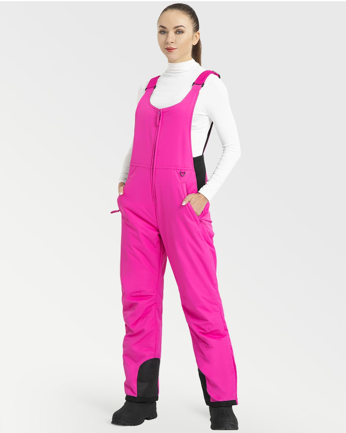 Sportneer Pantalon Nieve Mujer Pantalon Esquí Mujer Impermeables Ropa Nieve Mujer Térmicos Pantalon Montaña Monos para Exteriores Snowboard Invierno Calentar Pantalones con Peto Trekking Softshell