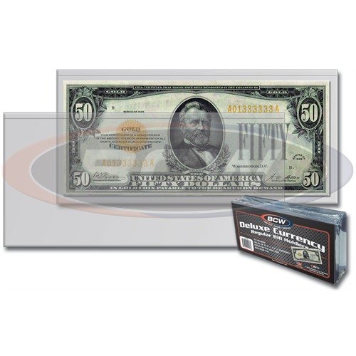 100 BCW DELUXE CURRENCY HOLDER - REGULAR BILL
