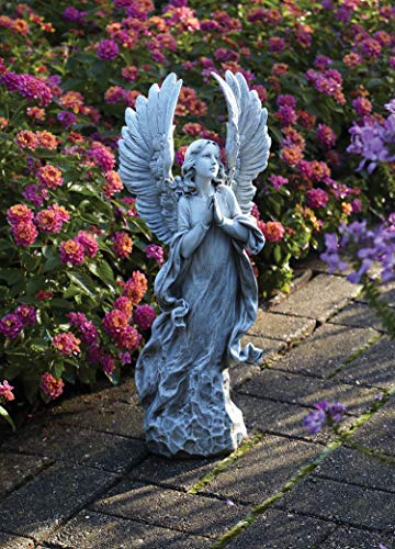 Estatua ángel rezando de resina 21 pulg miniatura 2