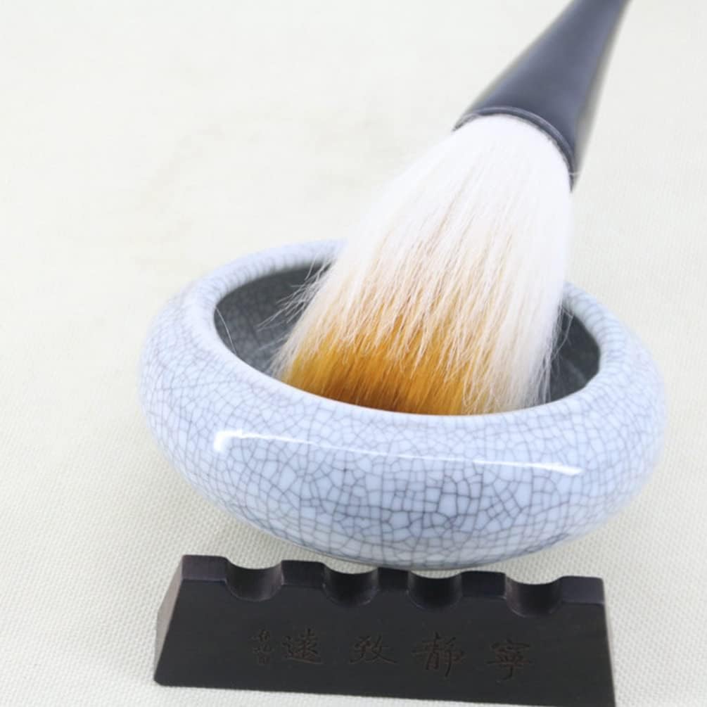 Ink Dish Chinese Ink Plate Ceramic Round Watercolor Pigment Trays Paint Pallet Vintage Color Mixing Tray Small Bowl Brush for Chinese Calligraphy Tool Multipurpose Tool