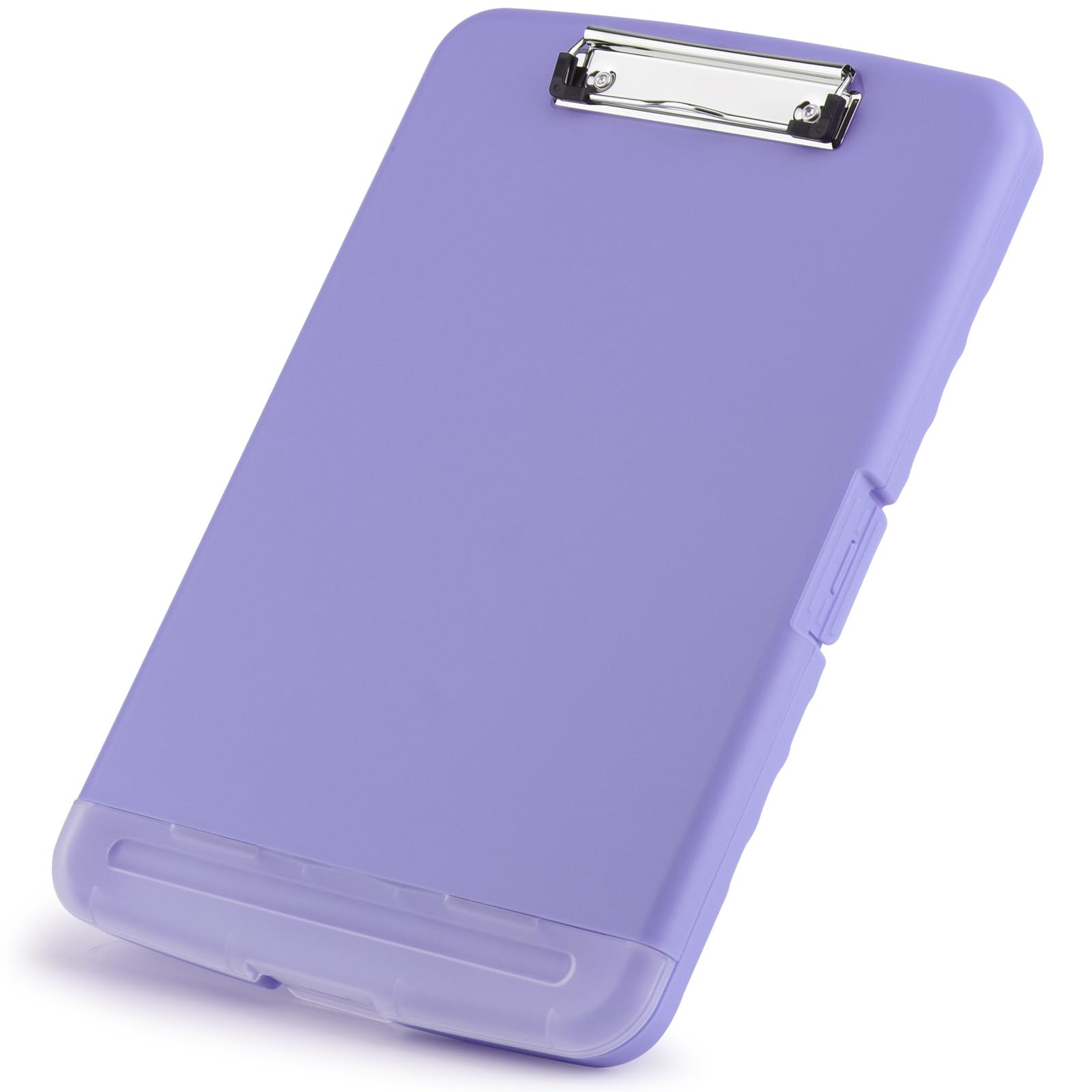 ZCZN A4 Clipboard with Storage, Plastic Clipboard Folder with Separate Pen Compartment, Light Purple, 1 Unit