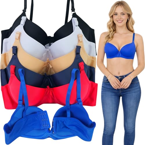 Image of ToBeInStyle Women's Pack of 6 Classic Style Underwire Supportive Padded Bras