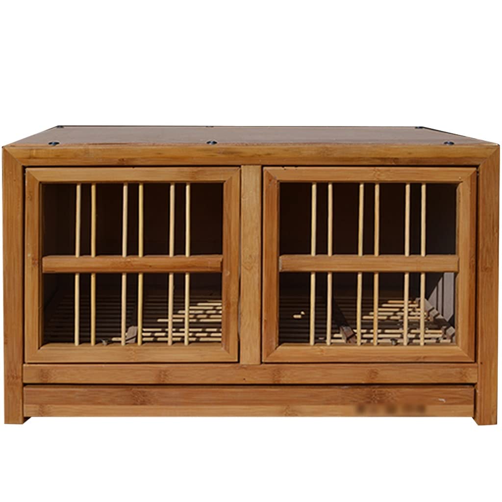 Jaula para pájaros Jaula para palomas resistente de bambú, bandeja de estiércol extraíble, aviario para pájaros, gallinero para palomas portadoras de carreras, caja nido para palomas fácil de instala