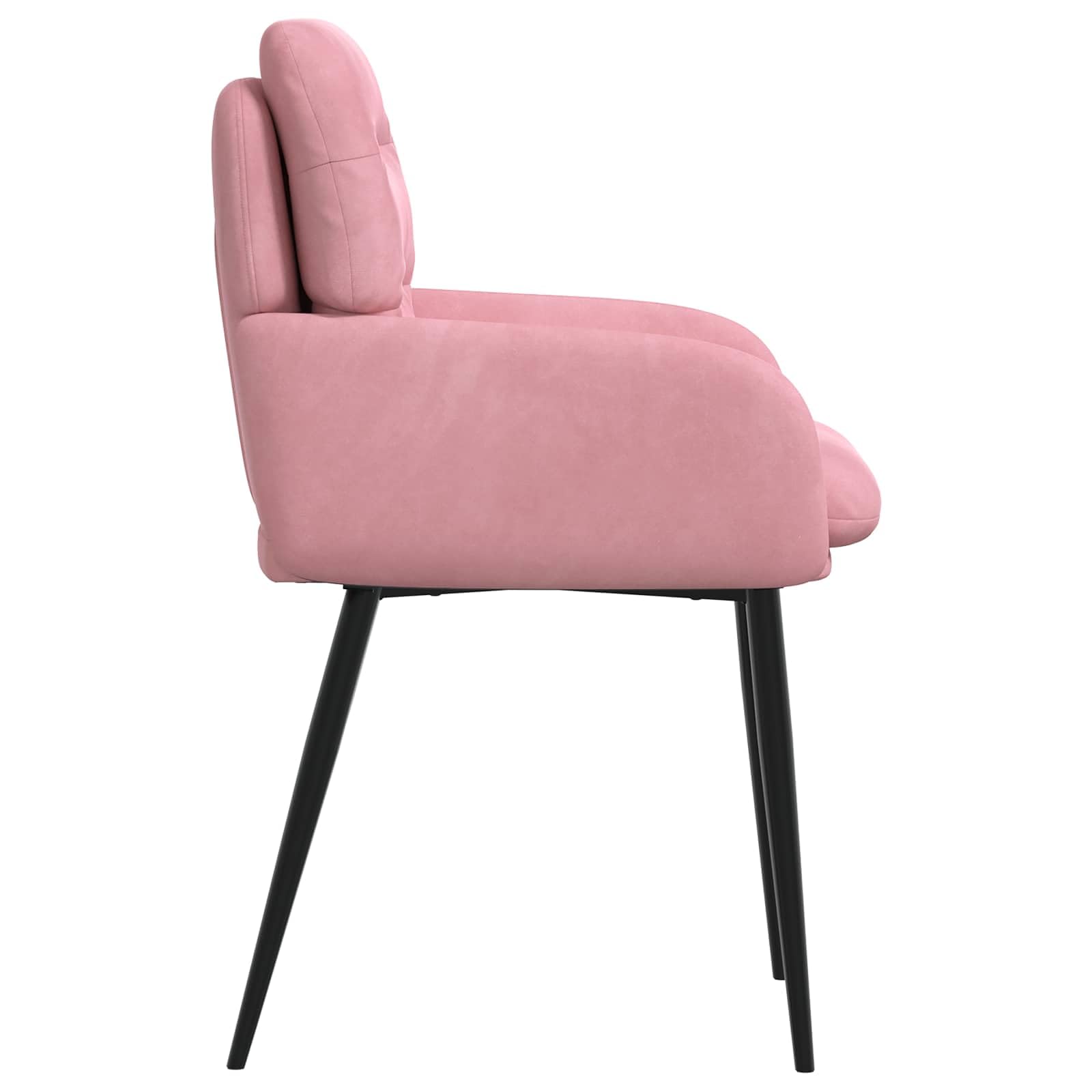 Générique Sedie Sala da Pranzo 2 Pezzi Velluto Rosa 59x59.5x90 cm
