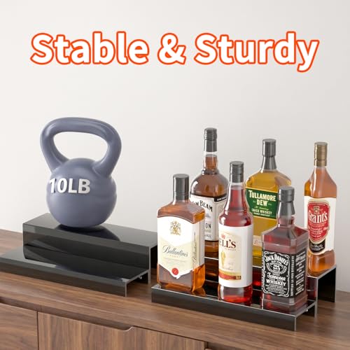 Image of JUESHA 2 Tier Liquor Bottle Display Shelf