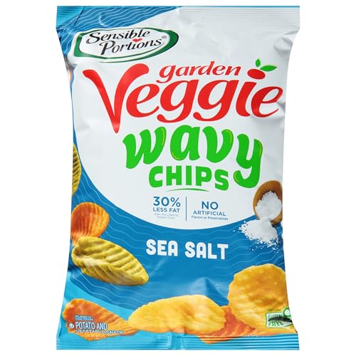 Sensible Portions Garden Veggie Wavy Chips, Sea Salt, 5 Oz (Pack of 12) - image 1