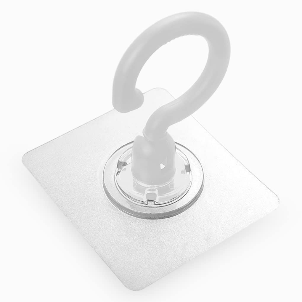 WOVEBIUS Wall-Mount Rotary Hook Ceiling Cabinet Bathroom Storage Hanger Household Stick-on Shower Towel Coat Organizer Accessories White