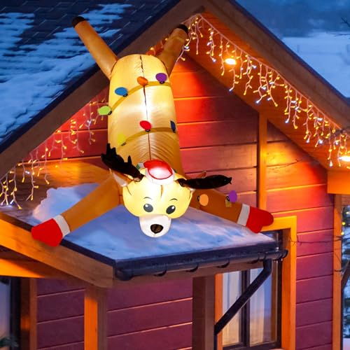 Unwrap the Fun: The Colingmill 4ft Upside-Down Inflatable Reindeer is Here!