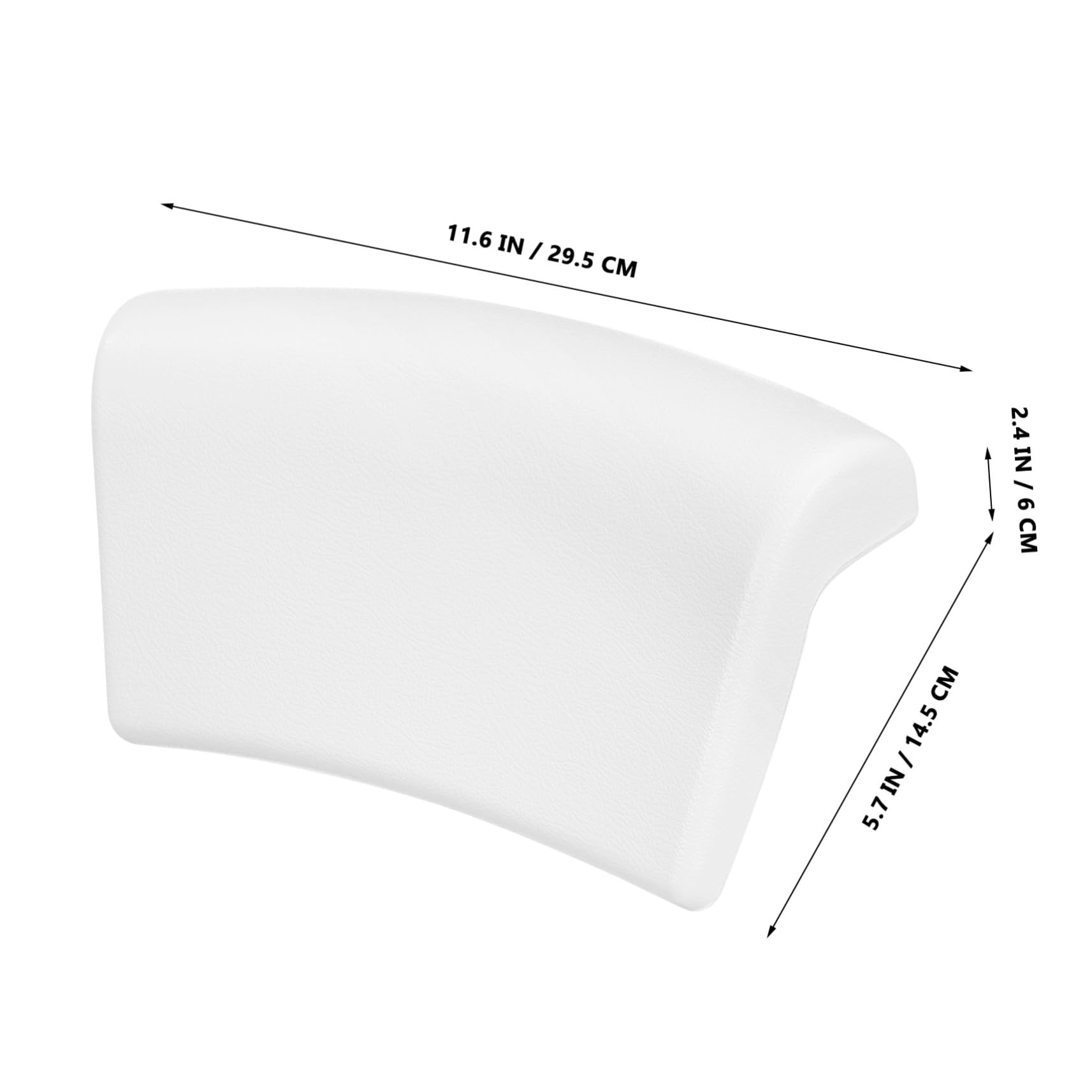 Coussin de Bain PU Antidérapant pour Adultes Oreiller Ergonomique Doux et Confortable avec Support Nuque et Dos Accessoire de Salle de Bain Blanc