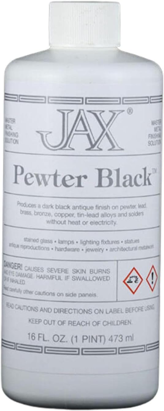 Pewter Black - Metal Finishing Solution - Antique Finish without Heat or Electricity - Pint