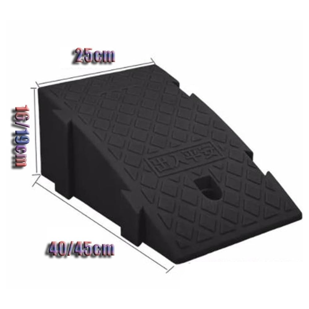 40/45cm Hauteur, Rampe De Bordure en Caoutchouc, Rampes De Trottoir Portable Rampe D'entrée Antidérapante pour Fauteuil Roulant, Voiture, Chariot(Purple,7.5" Rise-45x25x19cm)