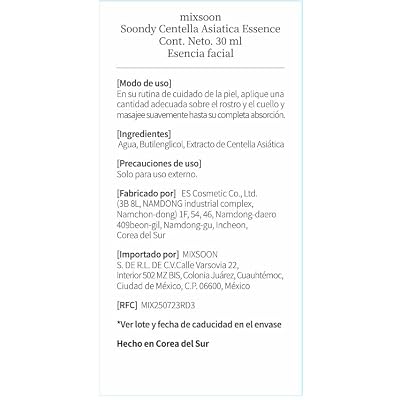 mixsoon Soondy Centella Asiatica Essence-Soothing and Calming for Face, Jeju Island Cica Extracts and Hydrating Formula for Balanced Skin 30ml / 1.01 fl.oz. Korean Glass Skin Care