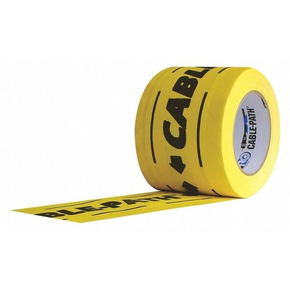ProTapes 840178007520 Cable Camino curado de goma con revestimiento de resina zona gaffers cinta, de 12,5 mm de grosor, 30 m. Largo, 6 cm de ancho, amarillo Impreso Negro