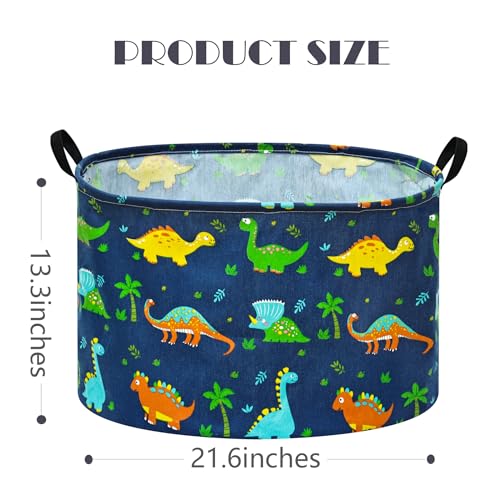 Image of 21.6 inch Round Laundry Basket Gift Basket Storage Laundry Hamper Laundry Basket Toys Nursery Bin with Handles,Storage Basket for Bedroom Decor