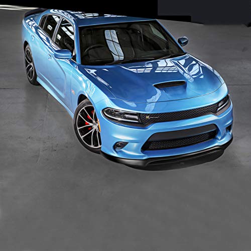 Ninte Front Lip For 2015-2018 Dodge Charger Rt Gt Enforcer Pursuit 2015-2020 Sxt 2015-2017 Se, V2 Style Matte Black Pp Front Bumper Lip #TOP1