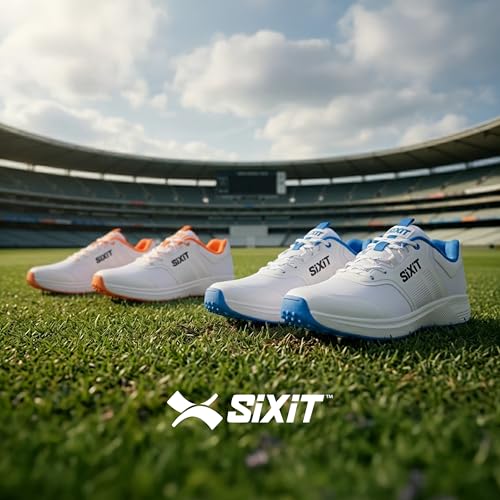 Image of AeroTech Cricket Spikes for Men, Ultra-Light Breathable Mesh, EVA Cushioning and High-Grip Spike Outsole
