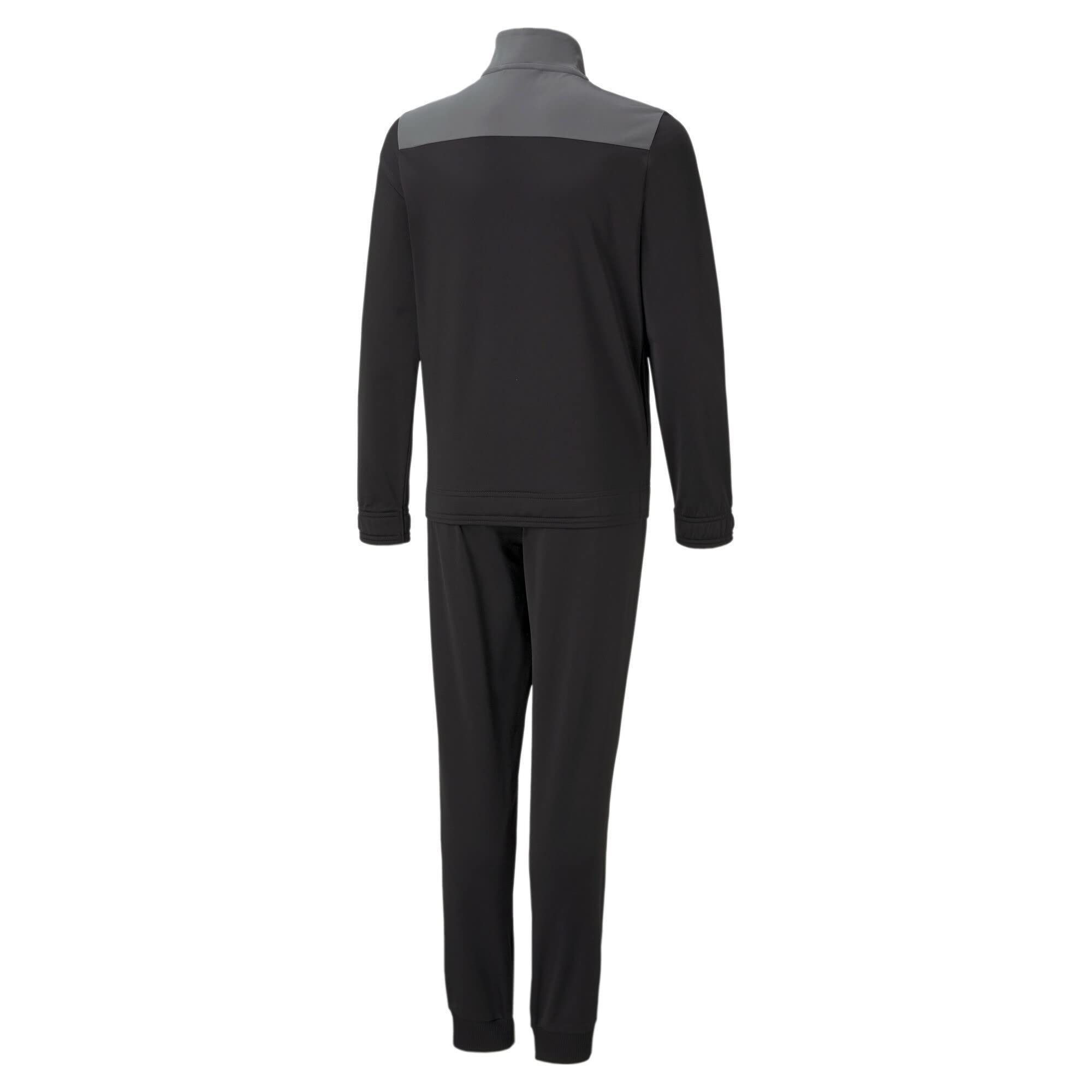 PUMA Colorblock Poly Suit cl B Kinder Unisex Trainingsanzug Sportanzug 589372 01 schwarz