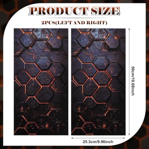 Image of JSCARLIFE Honeycomb Car B-Pillar Sticker, HD Printed PVC Waterproof Car Decals, Car Stickers Vinyl Self-Adhesive Side Strip Decal Cool Stickers (Style 9)