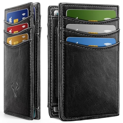 Image of BULLIANT Slim Wallet For Men 12Cards,Magnetic Flip Build-in Money Clip Airtag Compatible-RFID Blocking