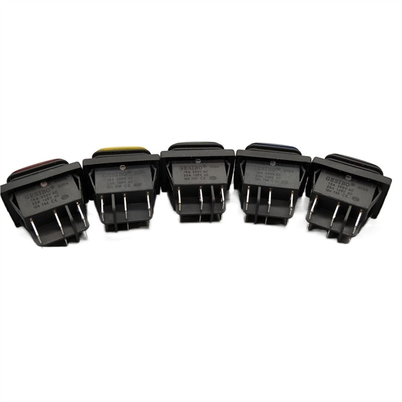 interruttore elettronico Interruttore a bilanciere KCD4-203 20A/250VAC 30x22 Interruttore a bilanciere impermeabile 6pin DPDT ON off ON 12V 220V Interruttore a bilanciere con luce LED rosso verde (Col