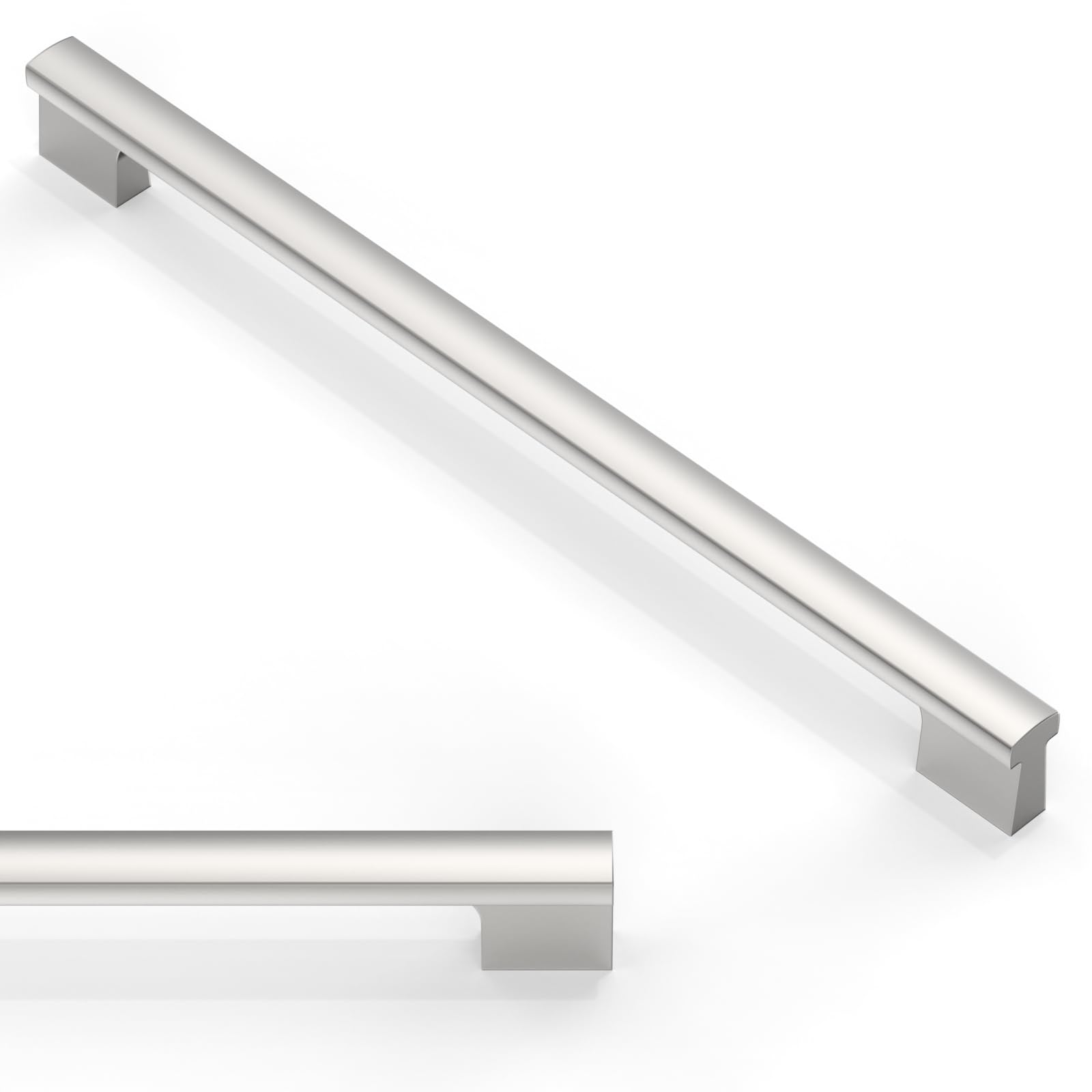 Asimerdeco CAM005 10 Pack Brushed Satin Nickel Cabinet Pulls 10 Inch(256mm) Kitchen Cabinet Handles Solid Zinc Alloy Cabinet Hardware Drawer Pulls
