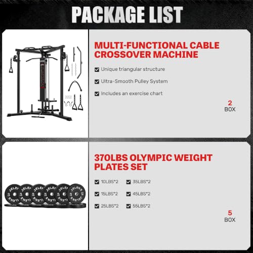 Image of CC01 Cable Crossover Machine with High and Low Pulley System, Functional Trainer with Pull Up Bars and Optional Bundle, Cable Machine for Home Gym Power Workout