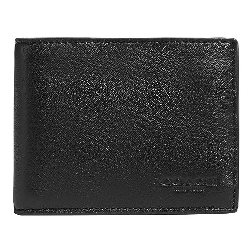 Coach Slim Bifold in Sport Calf, Black, One Size