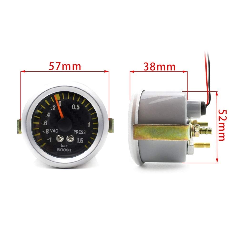 52mm Bar Turbo Wzmocnienie Wskaźnik Miernik Samochodowy Maszyny Car Carbon Face Boost Meter Do laboratorium