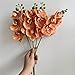 DODXIAOBEUL 4-Pcs Artificial Flowers Real Touch Latex Phalaenopsis 17.7inch Artificial Orchid Stem Bouquets for Wedding Party Home Garden Decor,Orange
