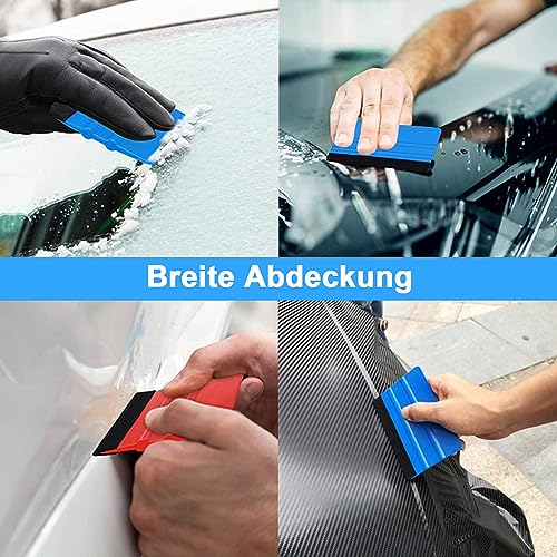 Mmgoqqt 2Stück Rakel mit Filzkante, Filzrakel aus Kunststoff für Auto Folie, Car Wrapping Folie, Fensterfolie, Tönungsfolie, Wandtattoos, 10.2cm/7.4cm