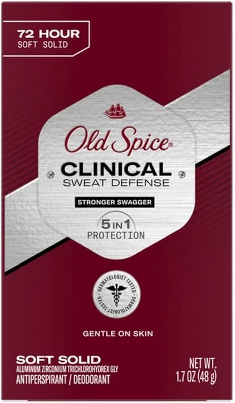 Desodorante antitranspirante Old Spice Clinical Sweat Defense Stronger Swagger, fragrância de limão-taiti e limão-verde, 48 g