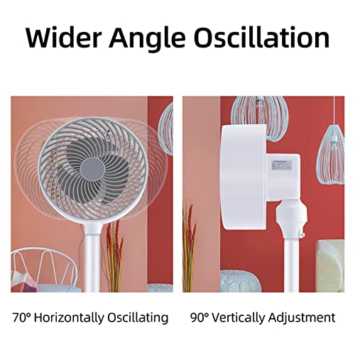 Simple Deluxe 7 inch Stand Fan, 3 Speeds & 3 Modes, 15 Hours Timer, 70° Oscillating Circulating Fan, with Remote Control, Air Circulation Fan for Room, Indoor, White by Simple Deluxe - Image 9
