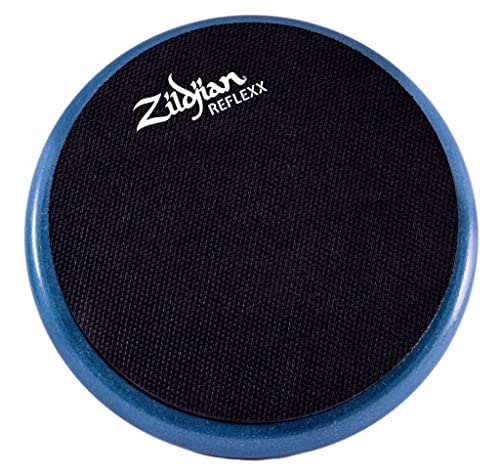 Zildjian 6-Inch Reflexx Dual-Sided Conditioning Practice Pad - Blue Bundle with Drumsticks and Austin Bazaar Polishing Cloth