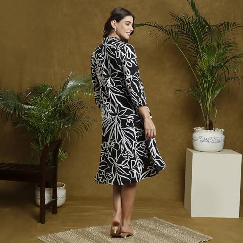 Image of MomToBe Womens Fit And Flare Knee-Length Rayon Maternity /Pregnancy /Easy Breastfeeding /Western Dress with Zippers for Nursing Pre and Post Pregnancy