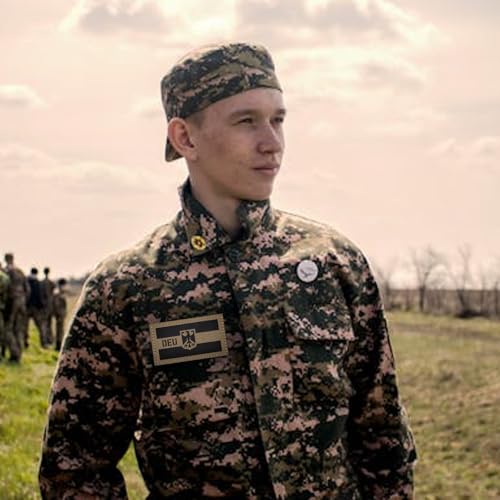 3 Stücke DEU Deutsche IR Infrarot Reflektierende Klett Patches Militär Für Rucksack Hut Jacke Militär Baseballkappe Uniform Kleidung Taktische Weste Hundegeschirr (Braun)