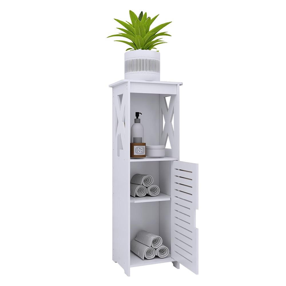 LANTUS - Mueble de almacenamiento para inodoro, armario, estante ajustable, patas resistentes al agua, pequeños espacios, pequeño armario de baño para cuarto de baño, sala de estar, 26 x 20 x 75 cm