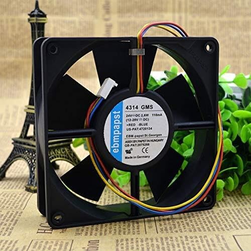 3-Pin, 110mA, Ball Bearing for Computer Cases High-Performance 4314 GMS 120mm DC 24V Fan