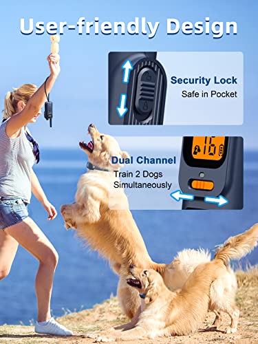 Image of Bousnic Dog Training Collar with Remote - 4000ft Waterproof Dog Shock Collars 2 Dogs for Large Medium Small Dogs Rechargeable E Collars for Dogs Training with Beep Vibration Humane Shock(1-16) Mode