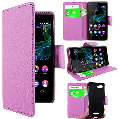 ebestStar - Coque Compatible avec Wiko Ridge Fab 4G Etui PU Cuir Housse Portefeuille Porte-Cartes Support Stand, Violet [Appareil: 156 x 78.2 x 8.6mm, 5.5'']