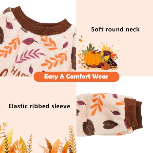 Image of CuteBone Small Dogs Outfit Soft Puppy Onesies Pjs Thanksgiving Dog Pajamas Pet Coat Cat Apparel Comfy Doggie Jumpsuit Bodysuit for All Seasons P353XS