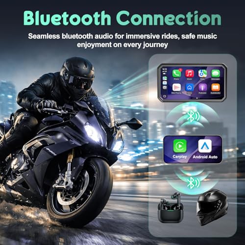 Image of LBW 6 inch Motorcycle CarPlay Fit for BMW with Wonder Wheel, Wireless Bluetooth, 1200 Nits Waterproof HD Touch Screen, Plug&Play, TPMS /Light Sensor /Siri, Android Auto, Support Voice Control