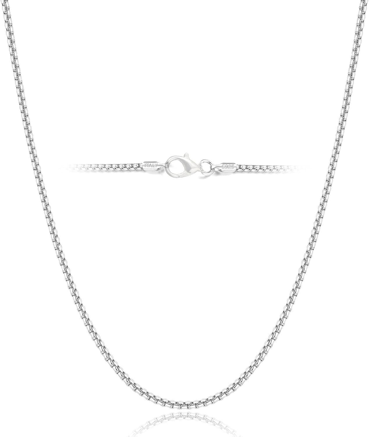 FASHIONS Classic Silver Plated Stainless Steel Box Chain Western Charm Neck Necklace Chains for Men & Boys (3mm)-image-11