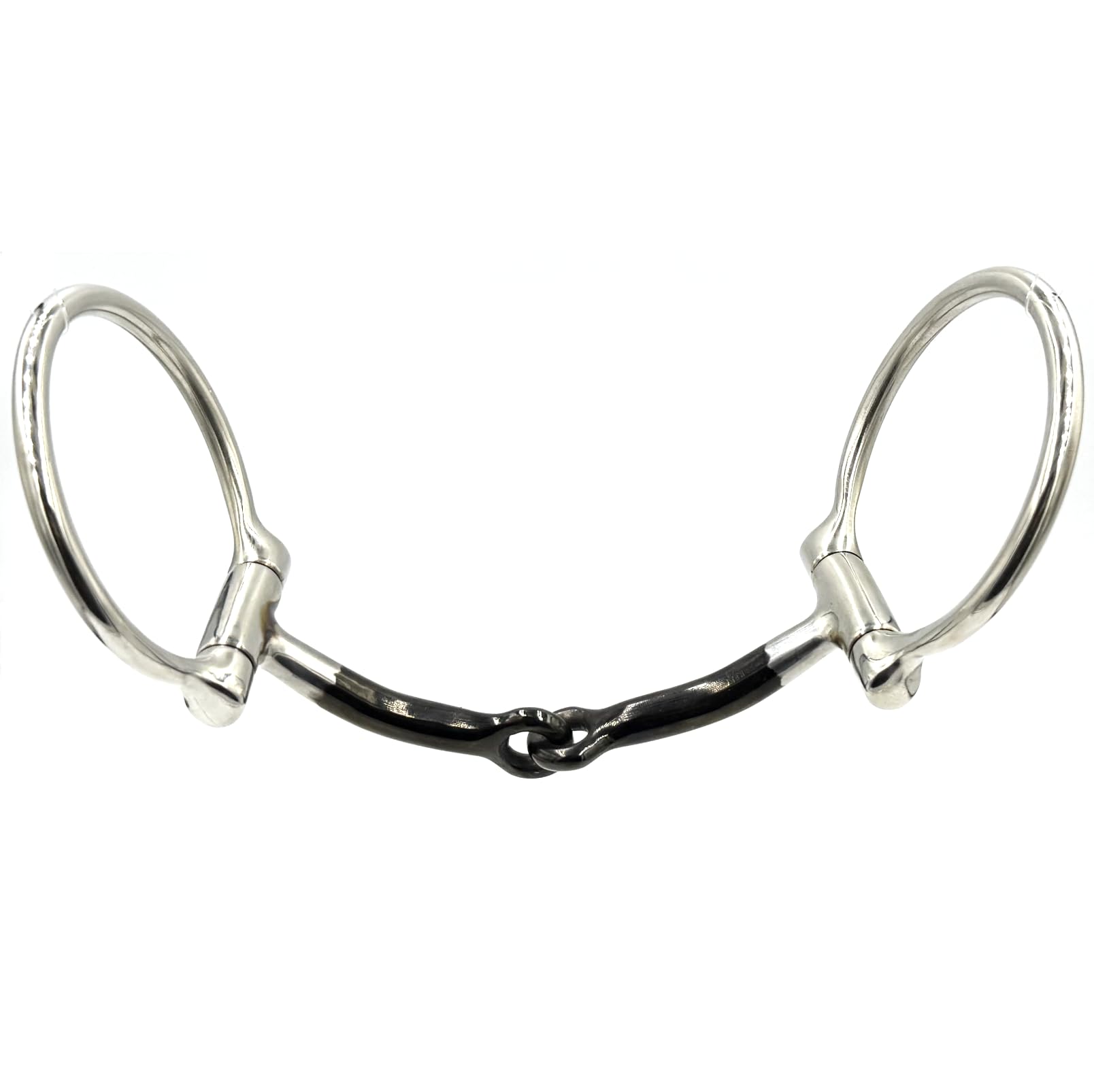 ES0258 JW Gebiss Westerngebiss D-Ring D-Trense Einfach Gebrochen mit Sweet Iron Süßeisen aus Edelstahl Gebissstärke 10 mm (13.5 cm)