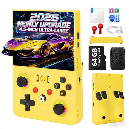 Rhesusco 2026 NEW Upgrade R36MAX Ⅱ Retro Handheld Game Console - 4.5 Inch Ultra-Large Screen,...