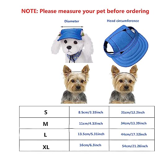 Voarge Dog Baseball Cap, Sun Hat Canvas Visor Cap with Ear Holes for small Medium and Large Dogs in Outdoor Sun Protection, Red, M - Image 2